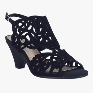 Impo Nadirah Black Women's Slingback Wedge Sz 7.5- EUC